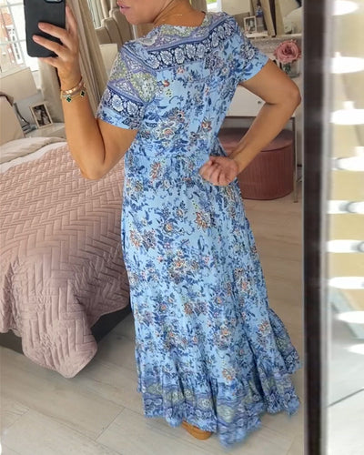 Alisa™ - V-Ausschnitt Kleid mit Blumenmuster