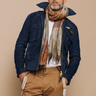 Marko | Revers Zipper Wildleder Jacke