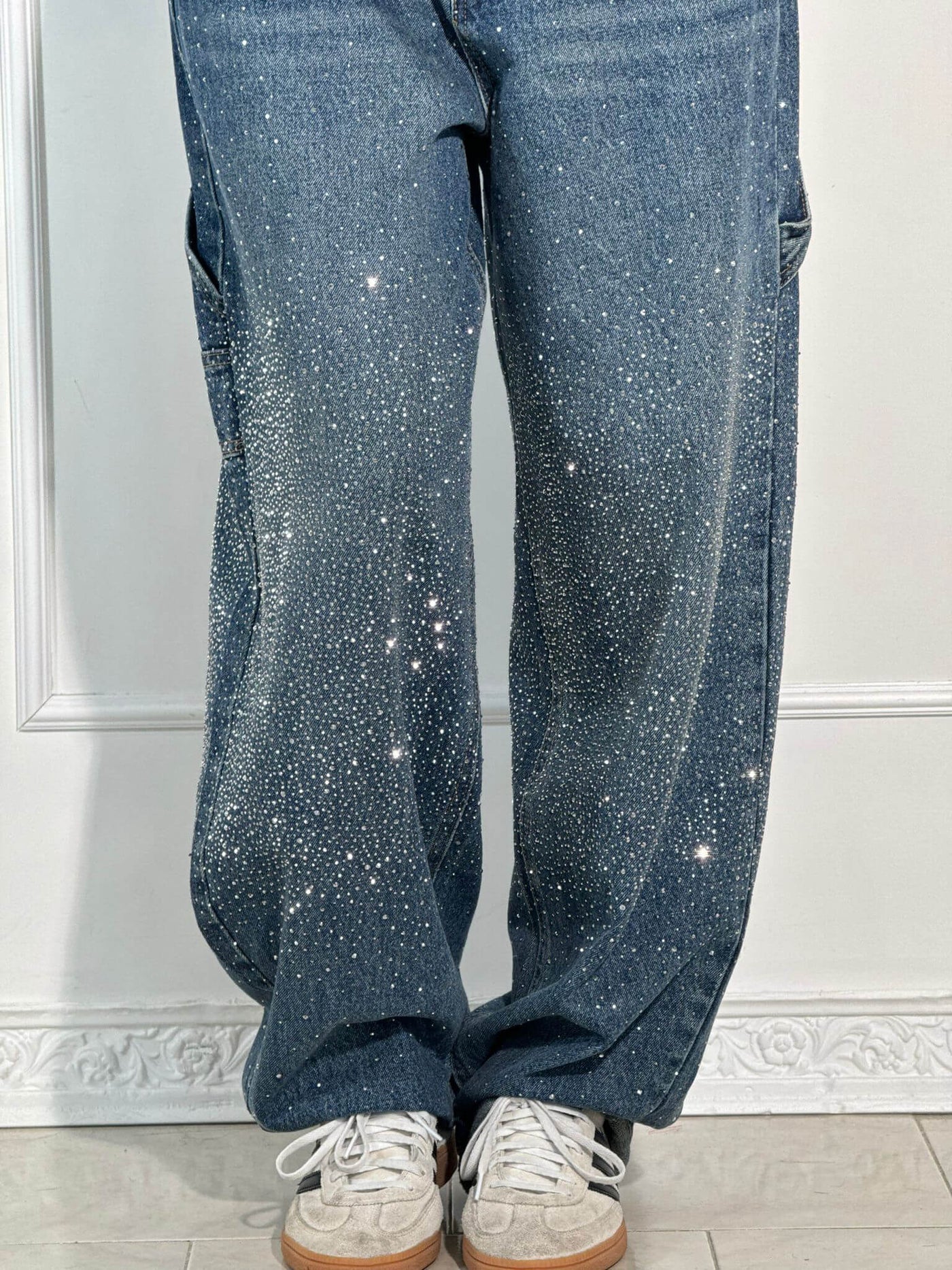 Vida | Statement-Jeans mit funkelnden Diamanten
