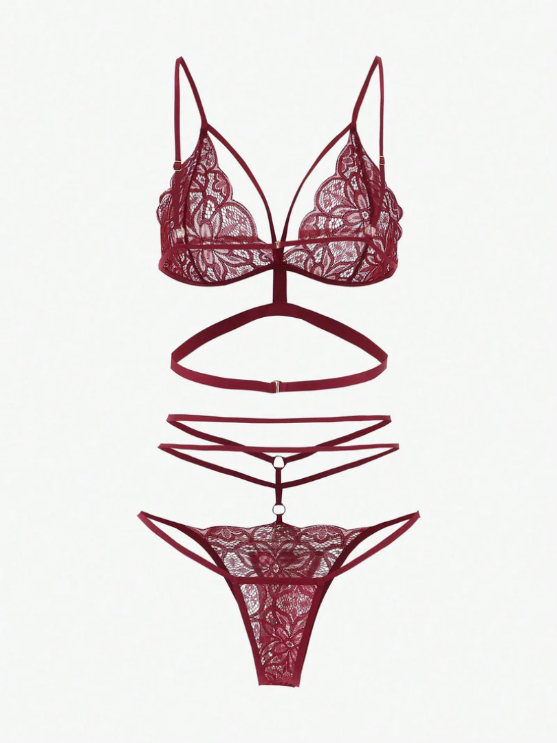 Rosalie | Verführerisches Strappy Lingerie Set mit 1 + 1 Gratis