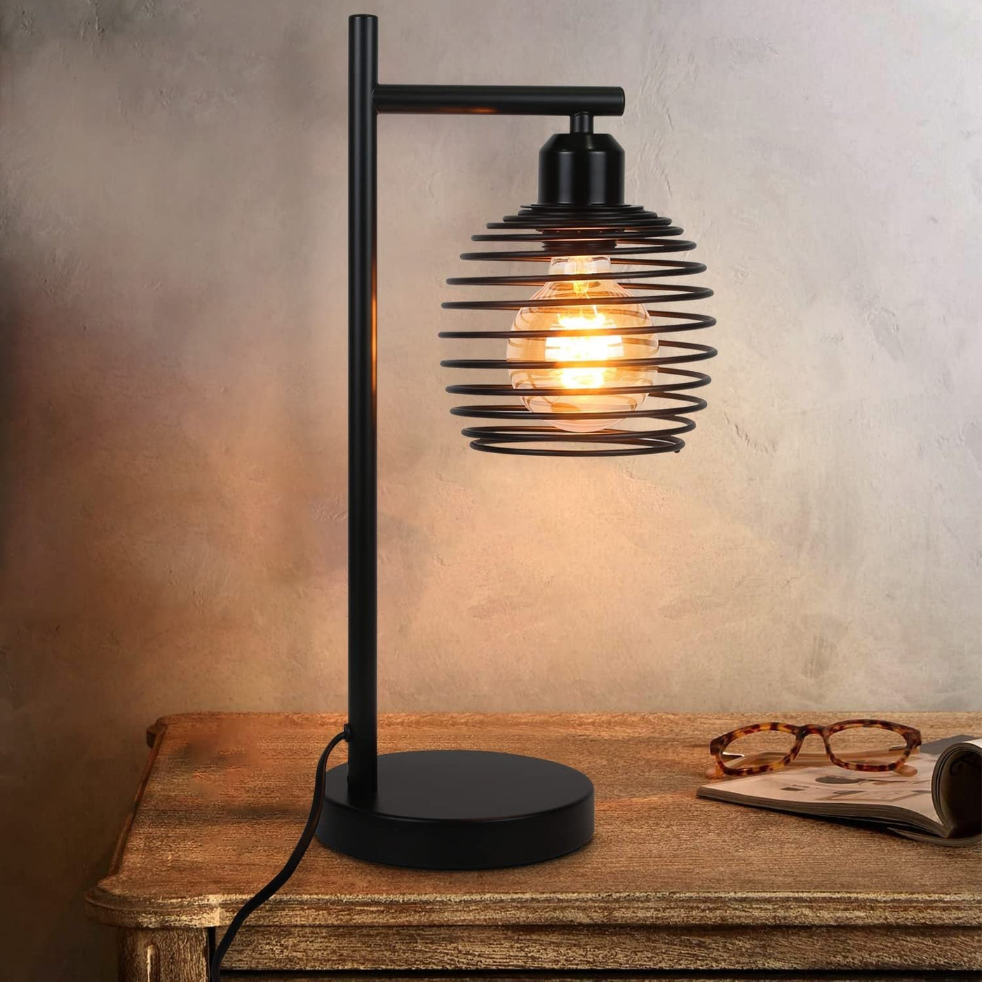 Vintage Tischlampe E27 - Schwarz