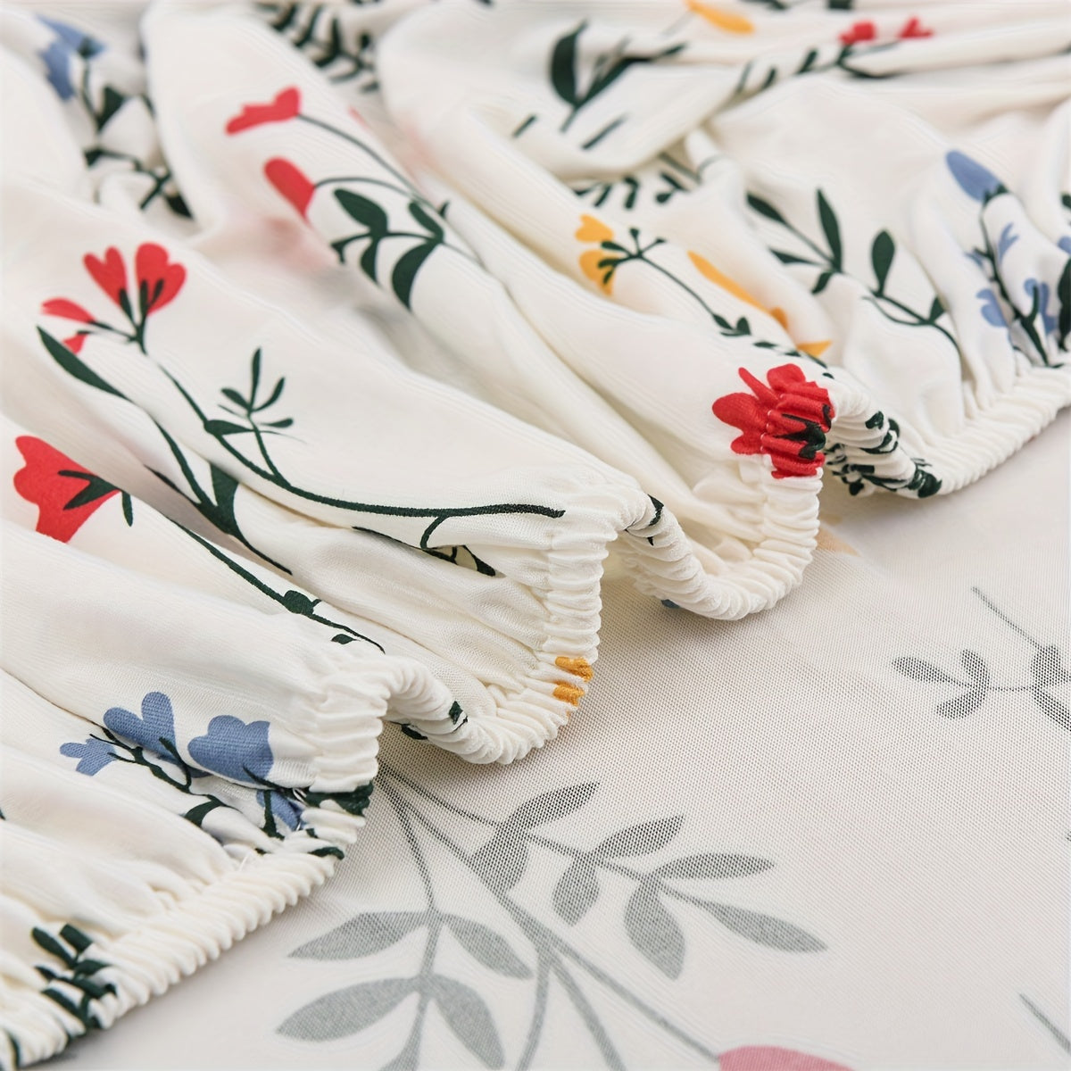 Art Deco Floralprint Stretch-Sofabezug mit Passendem Kissenbezug