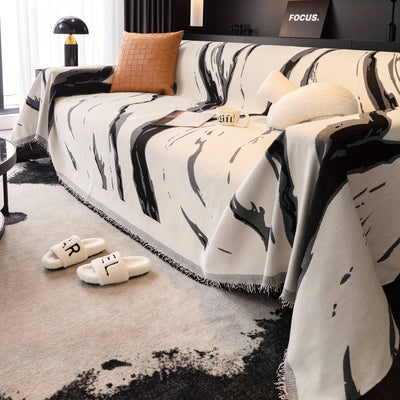 Bohemian Marmor-Muster Sofa-Schoner