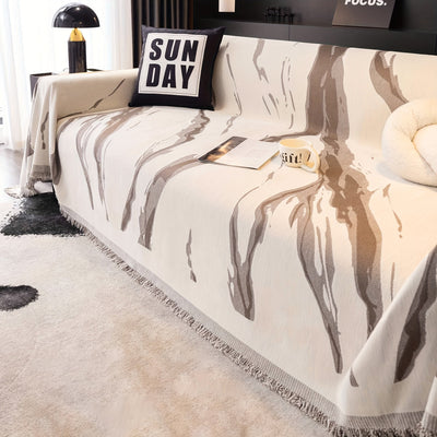 Bohemian Marmor-Muster Sofa-Schoner