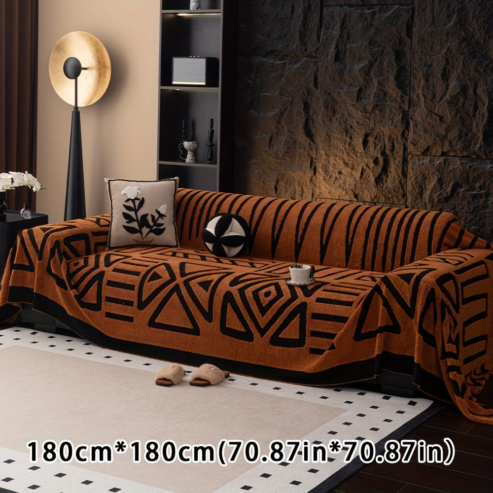 Boho Style Geometrischer Shu Velours Sofabezug