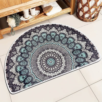 Bohemian Chic Halbkreis Türmatte – Rutschfest, Absorbierend, Willkommensmatte