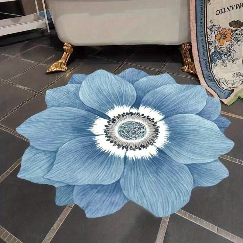 Blumenform Fußmatte 3d – Rutschfest, Absorbierend, Waschbar