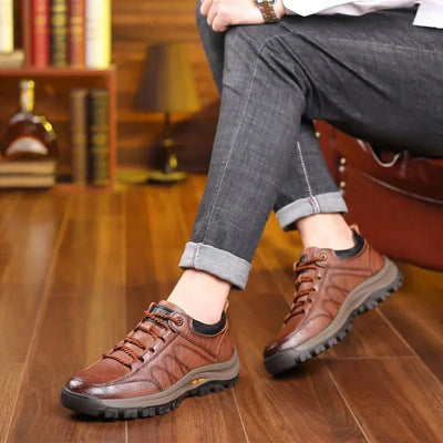 Anton | Bequeme Atmungsaktive Schuhe mit Handstich und Fußgewölbeunterstützung