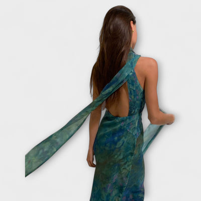 Maisie - Maxikleid mit Monet Iris Druck