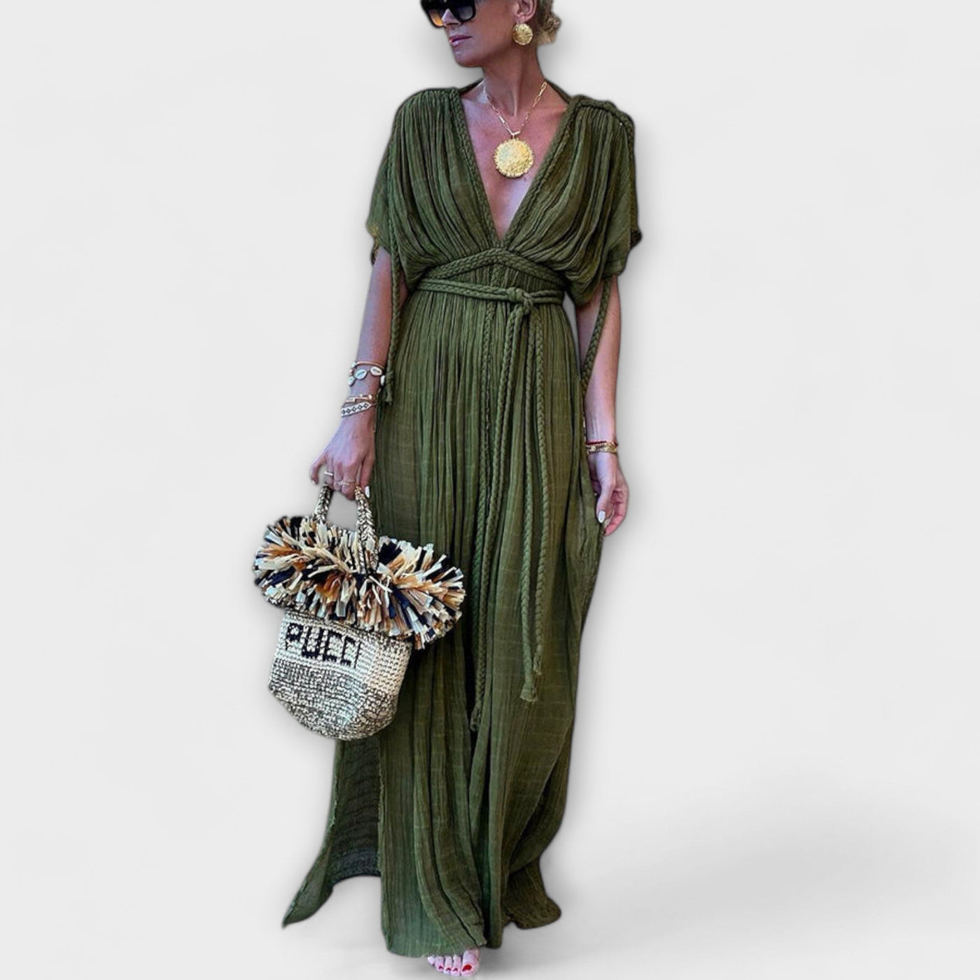 Maxi-Kimono-Kleid im griechischen Stil
