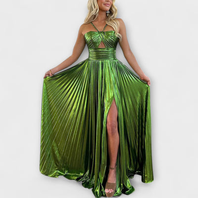 Maxikleid aus metallischem Stoff