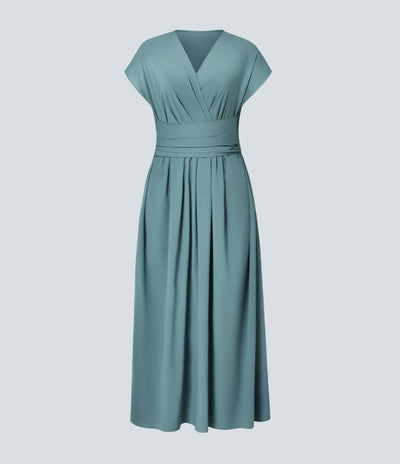 Wilhelmine – Elegantes Wickelkleid Mit Hoher Taille