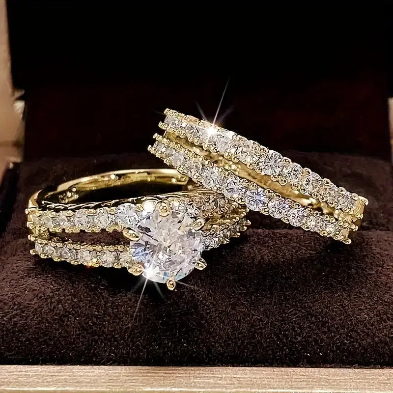 Ewiges Strahlungsring-Set in Gold