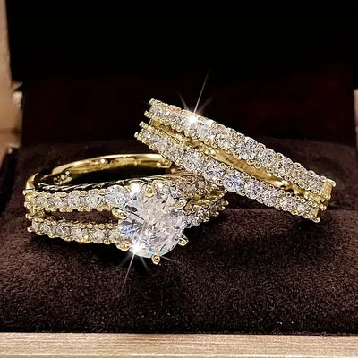 Ewiges Strahlungsring-Set in Gold