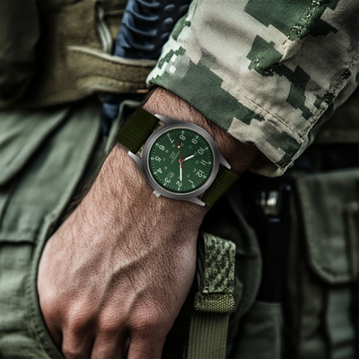 Armbanduhr im lässigen Stil, inspiriert von Military-Uhren