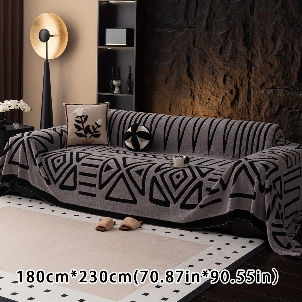Boho Style Geometrischer Shu Velours Sofabezug