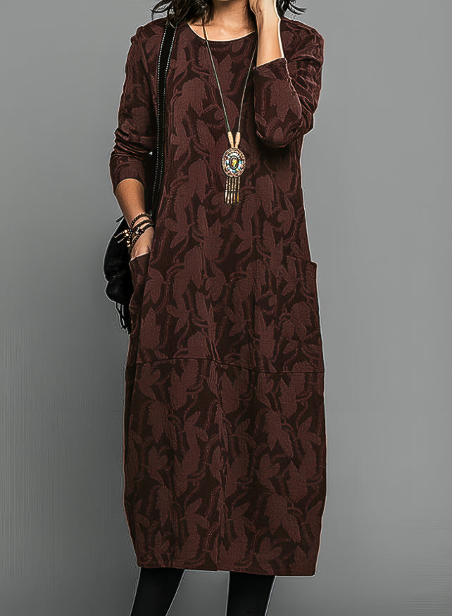 Ella | Langärmeliges bedrucktes Kleid