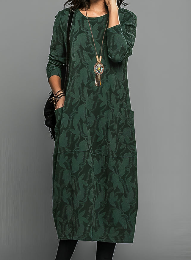 Ella | Langärmeliges bedrucktes Kleid