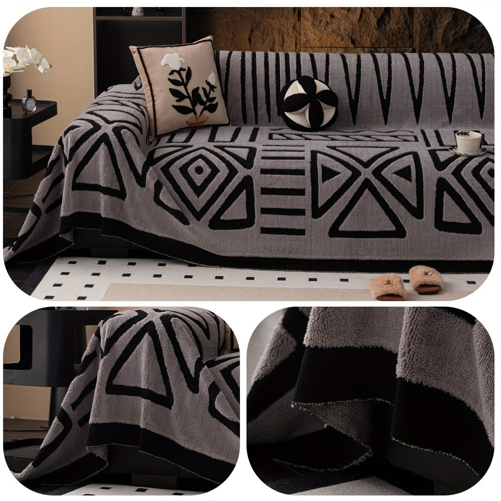 Boho Style Geometrischer Shu Velours Sofabezug