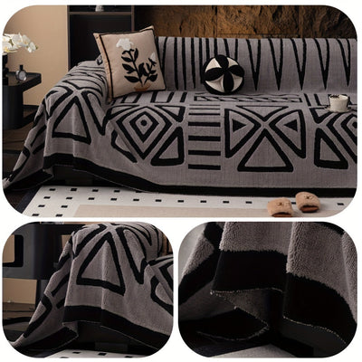 Boho Style Geometrischer Shu Velours Sofabezug