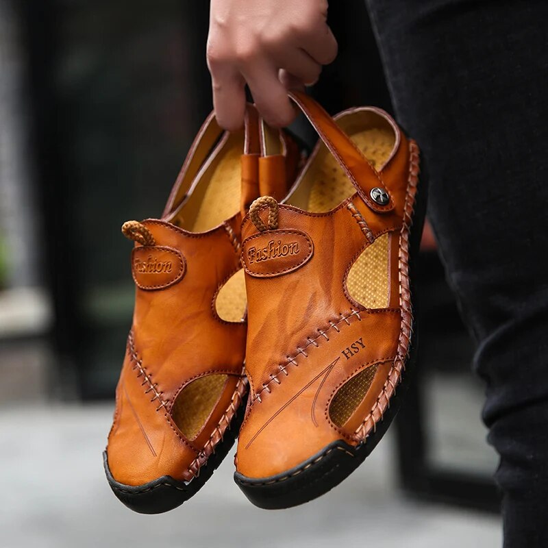 Stefan | Robuste, klassische Ledersandalen