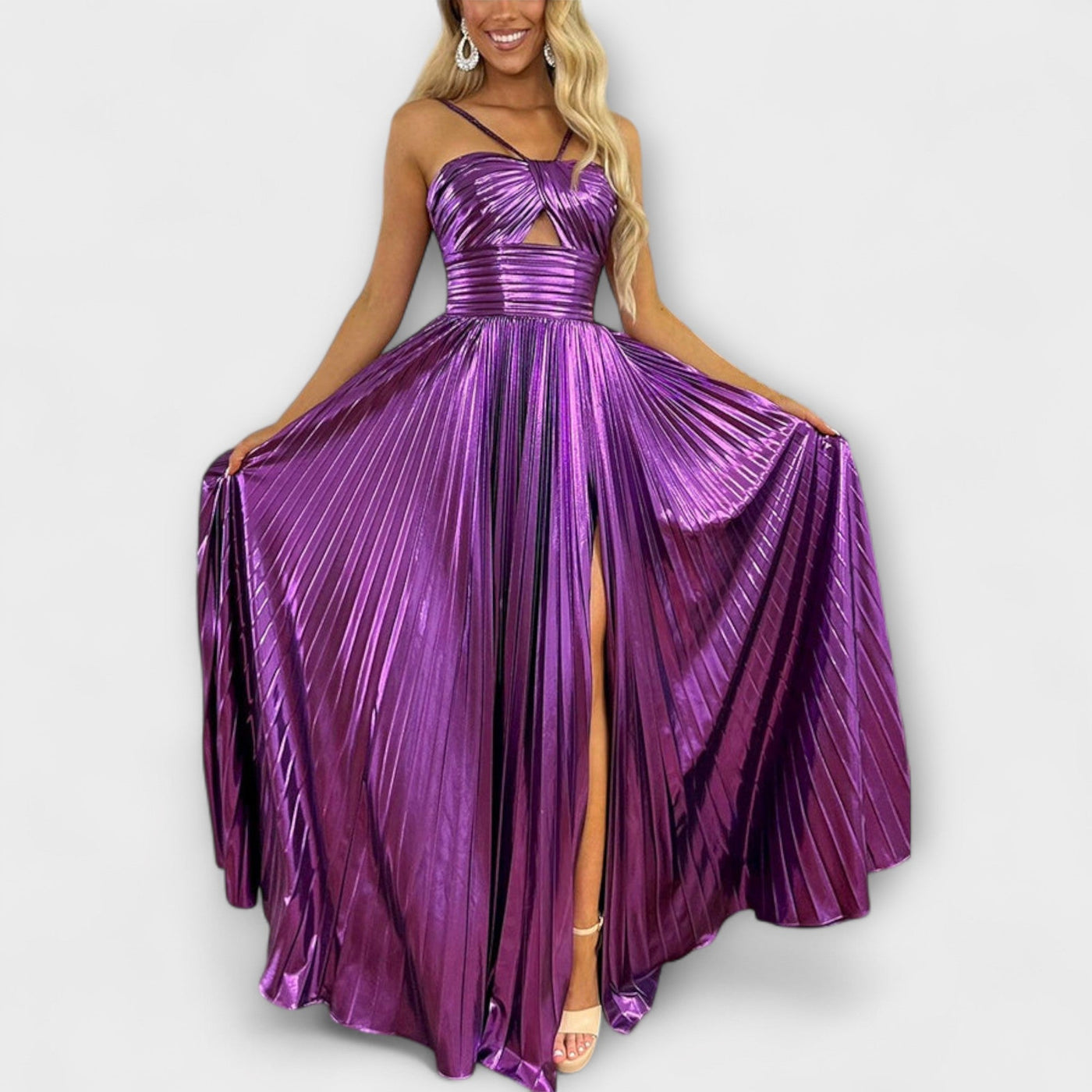 Maxikleid aus metallischem Stoff