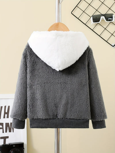 Bleib warm mit Stil – Zafie Fleece Kapuzenjacke mit Reißverschluss für Kinder