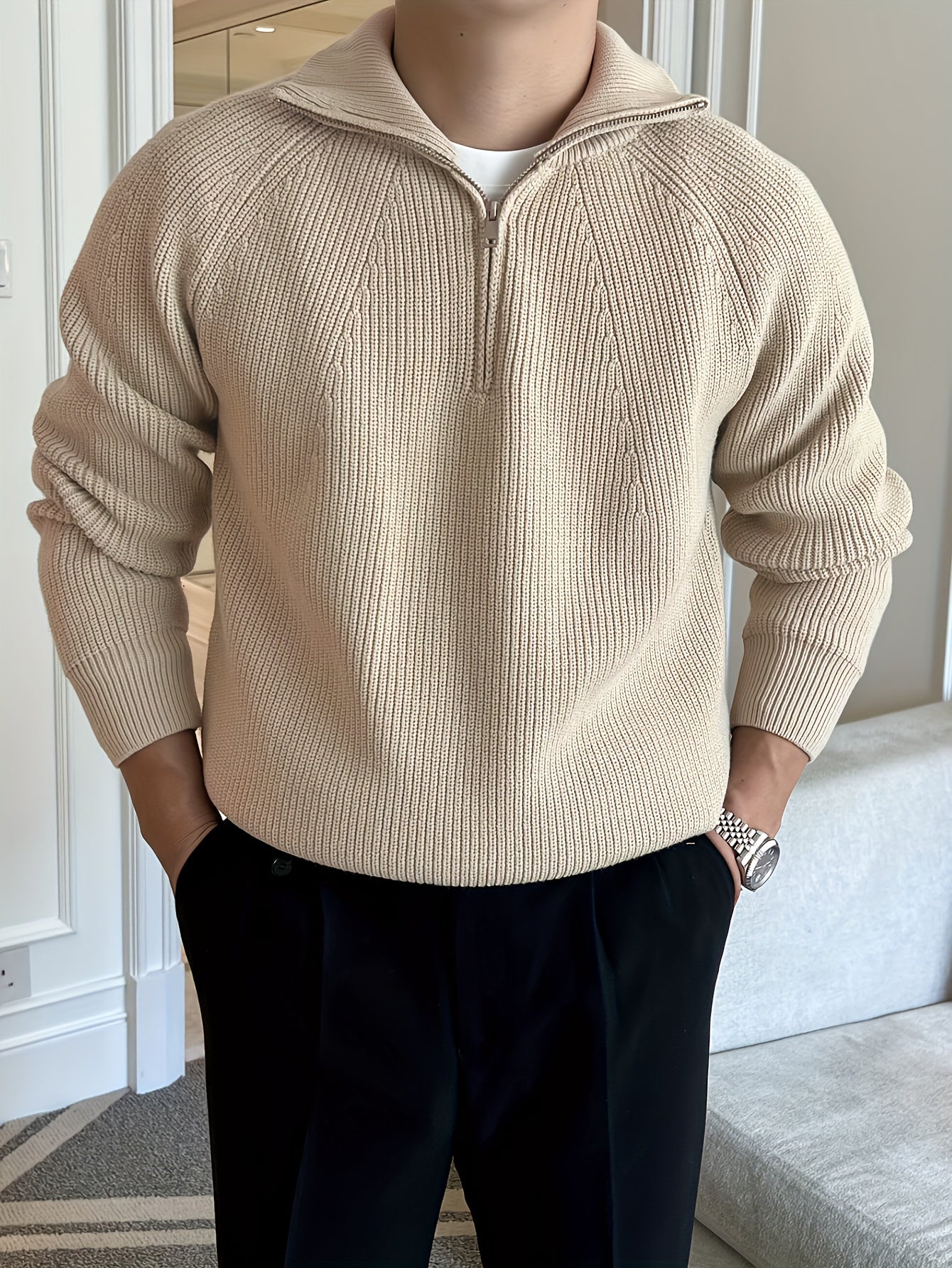 Laura | Strickpullover mit halblangem Reißverschluss