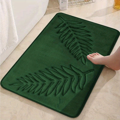 Badematte mit grünem Blattmuster & U-förmige wc-Matte