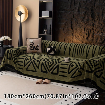 Boho Style Geometrischer Shu Velours Sofabezug