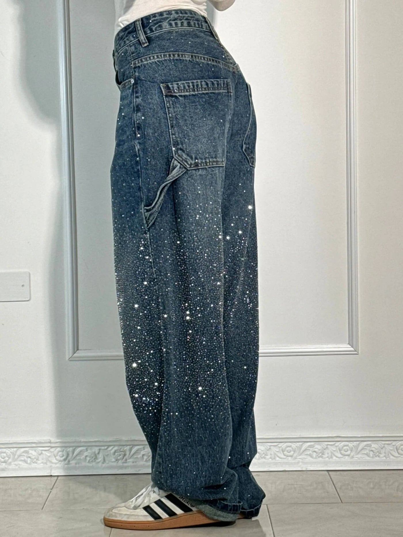 Vida | Statement-Jeans mit funkelnden Diamanten