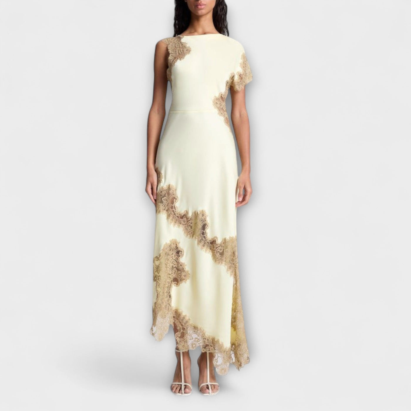 Margaret - Maxikleid mit Satin- und Spitzenakzenten