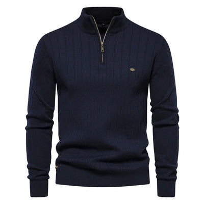 Aiopeson Eleganz | Stilvoller Reißverschluss-Pullover für Herren im Herbst