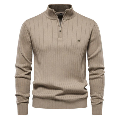 Aiopeson Eleganz | Stilvoller Reißverschluss-Pullover für Herren im Herbst