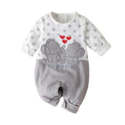Weicher Baby-Jumpsuit mit Elefantenmotiv – KuschelZeit