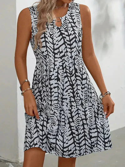 Bedrucktes ärmelloses Kleid für Damen – Elanys