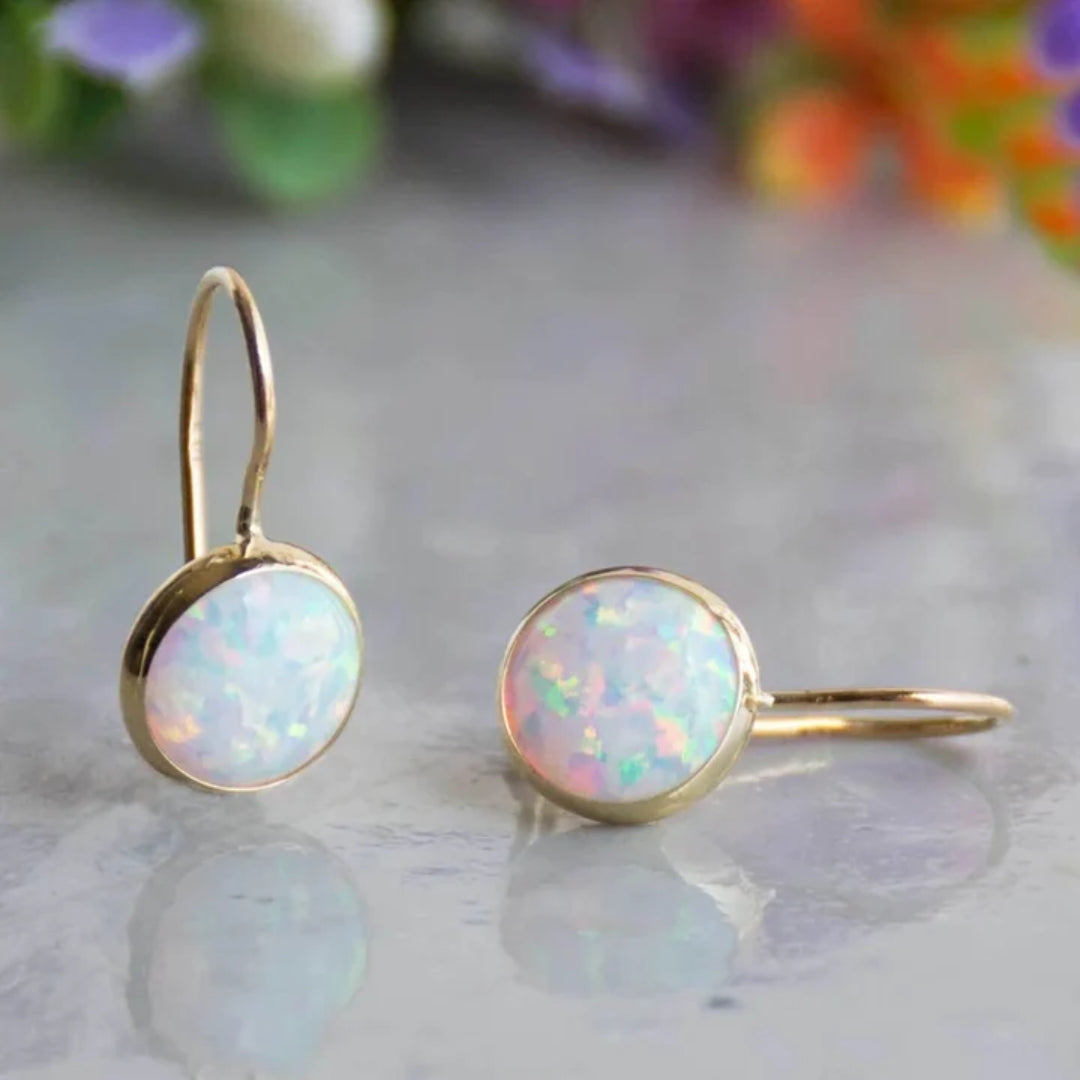 Weiße Opal Vintage Ohrringe