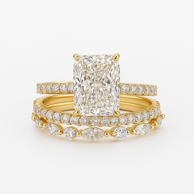 Jaily 3-teiliges Set von Hochzeitsringen | Gold