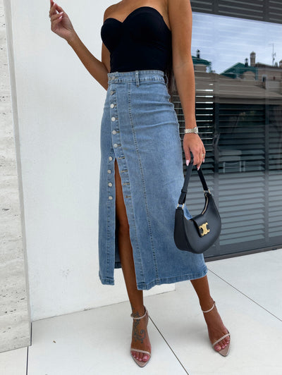 Ember | Eleganter und Stilvoller Figurbetonter Jeansrock