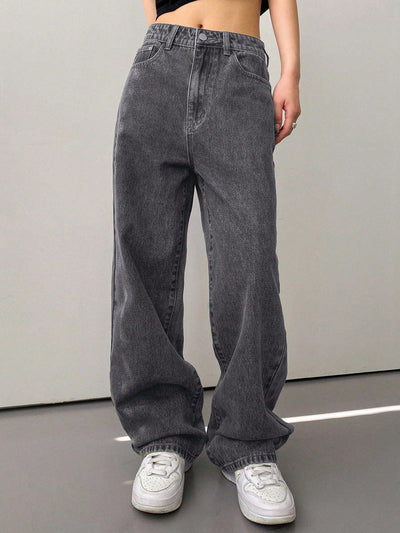 Baggy Jeans für Damen mit gerader Beinform - Lywenia