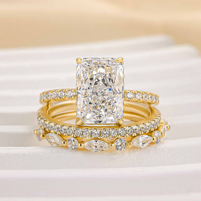 Jaily 3-teiliges Set von Hochzeitsringen | Gold