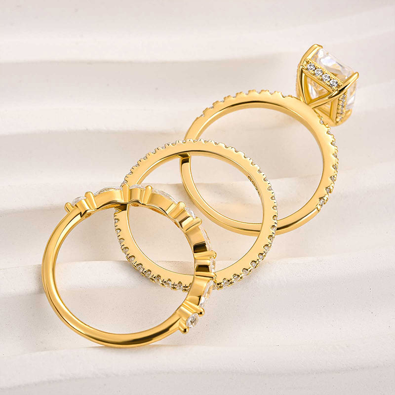 Jaily 3-teiliges Set von Hochzeitsringen | Gold