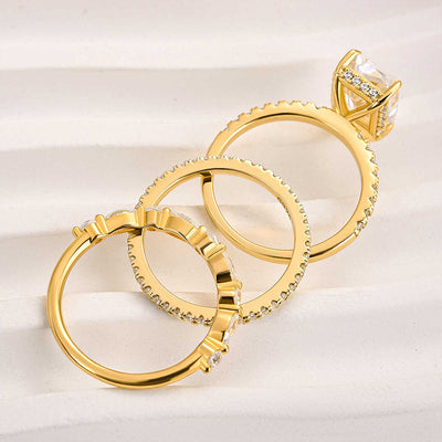 Jaily 3-teiliges Set von Hochzeitsringen | Gold