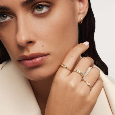 Goldene Diamantkuppelring
