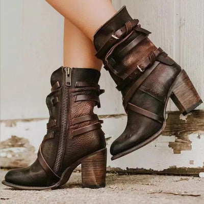 Amalia | Stiefeletten mit Reißverschluss Vintage-inspiriert