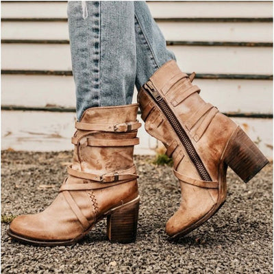 Amalia | Stiefeletten mit Reißverschluss Vintage-inspiriert