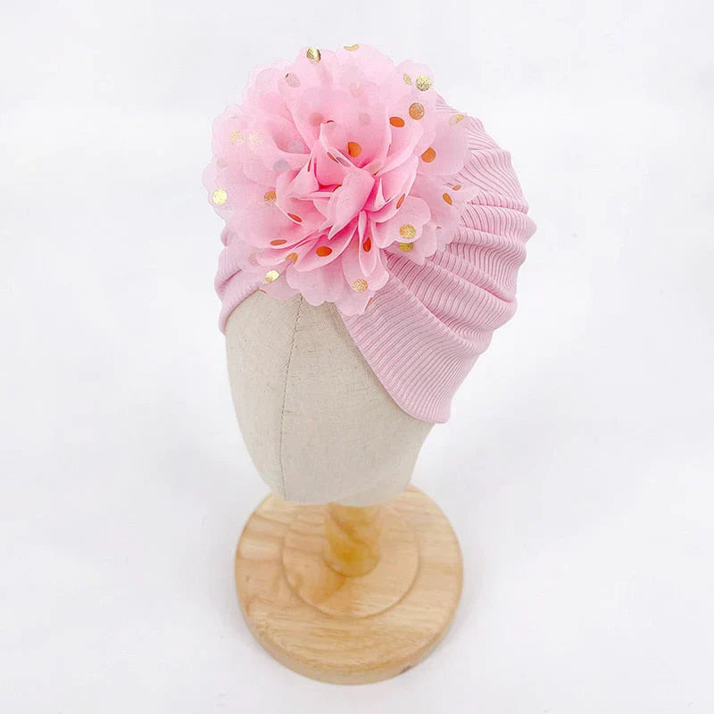 Weiche Baby-Turbanmütze mit Rüschendetail – KuschelGlanz (1+1 Gratis)