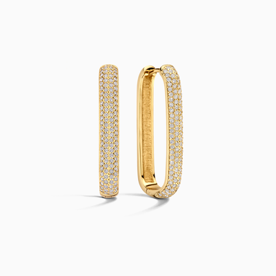 Große Pavé Creolen in Gold