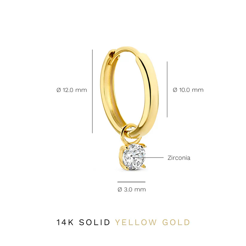 Larmes de Lune Gold Stein Earring Set