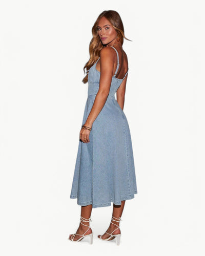 Ursa | Klassisches, Feminines Midi-Denim-Kleid
